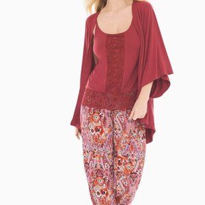 Soma M Cool Nights Cherrywood Kimono, Cami and Nomadic Floral Cherrywood Pants